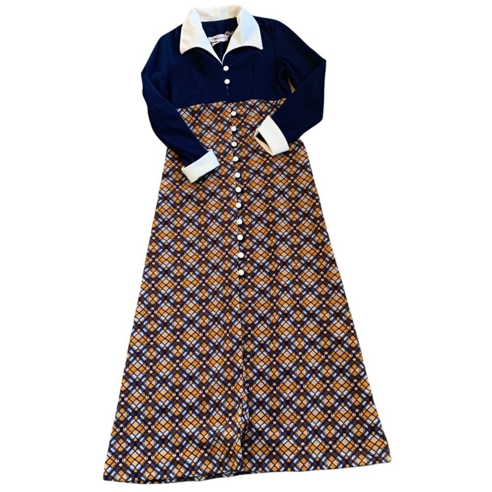 Vintage CM Coventry Harlequin ILGWU Maxi Dress